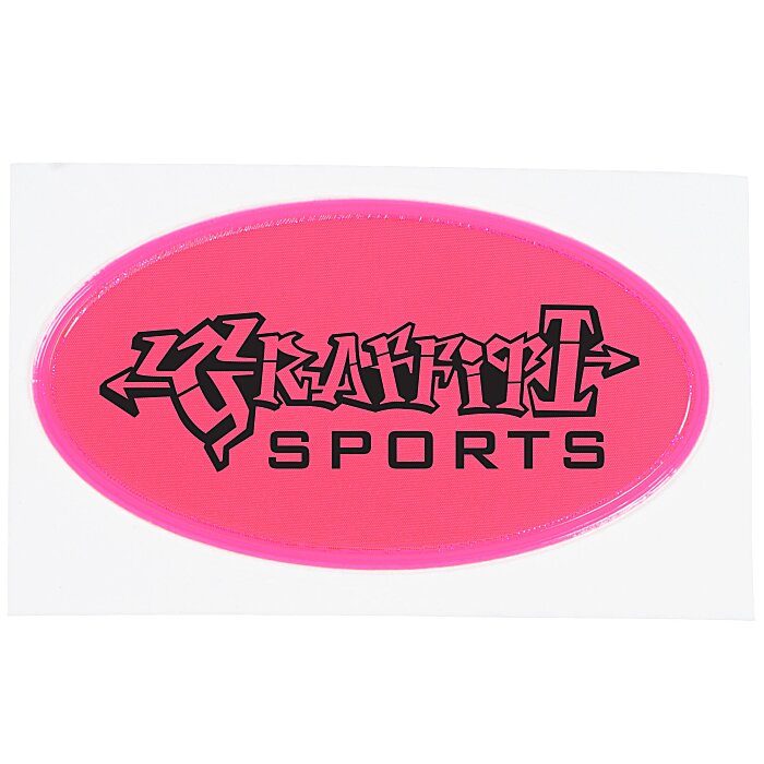 Custom Reflective Sticker - Oval - 1 1/4 inches x 2 1/4 inches