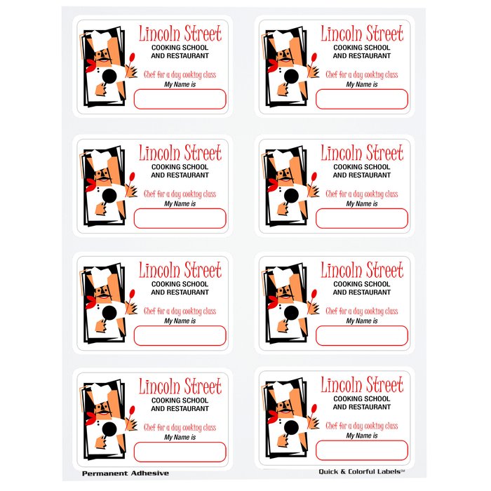 Custom Quick & Colourful Sheeted Label - Rect - 2-3/16