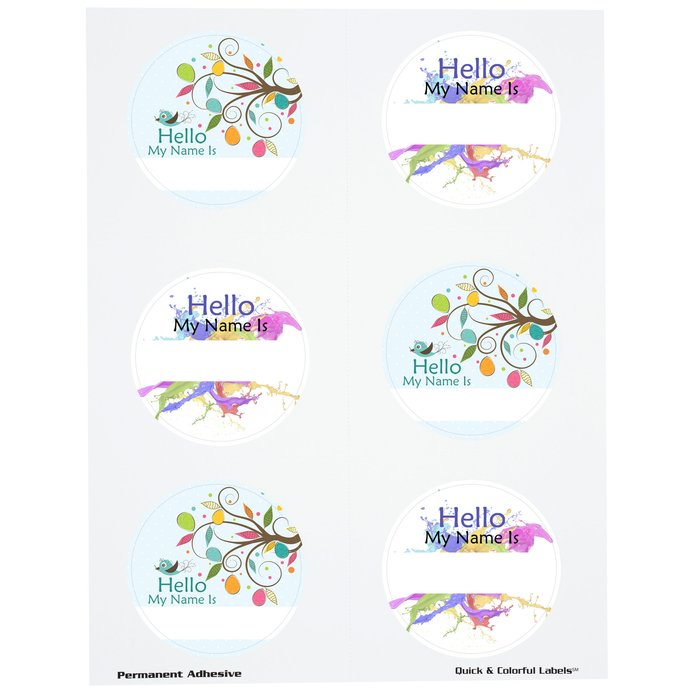 Custom Quick & Colourful Perforated Sheeted Label - Circle - 2-3/4