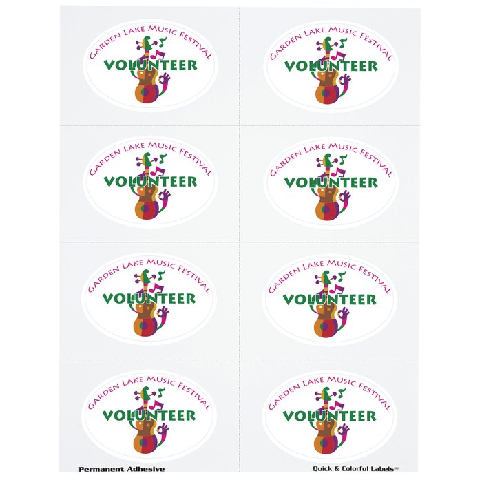 Custom Quick & Colourful Perforated Sheeted Label - Oval - 2