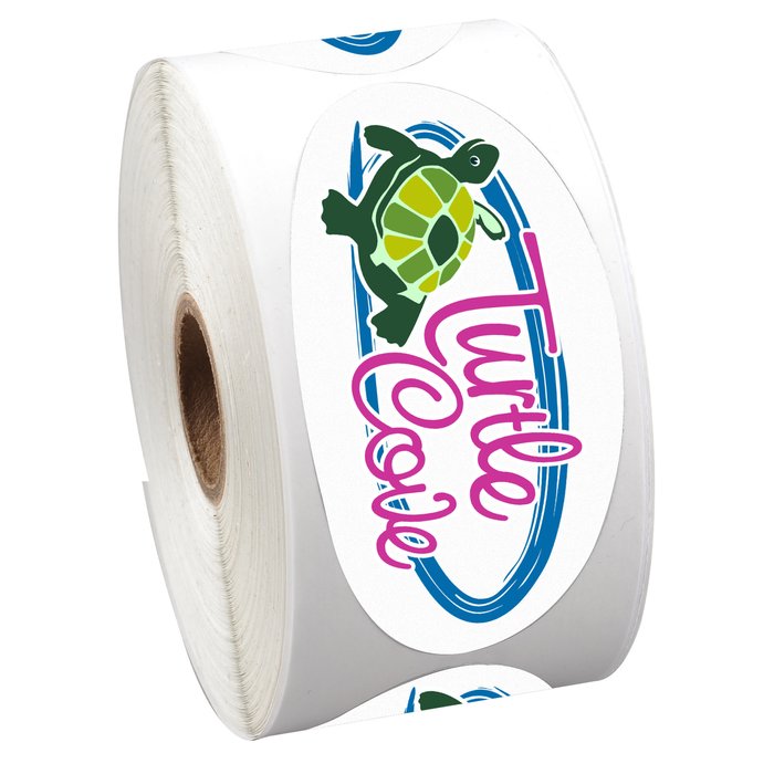 Custom Full Colour Sticker by the Roll - Oval - 1-3/4