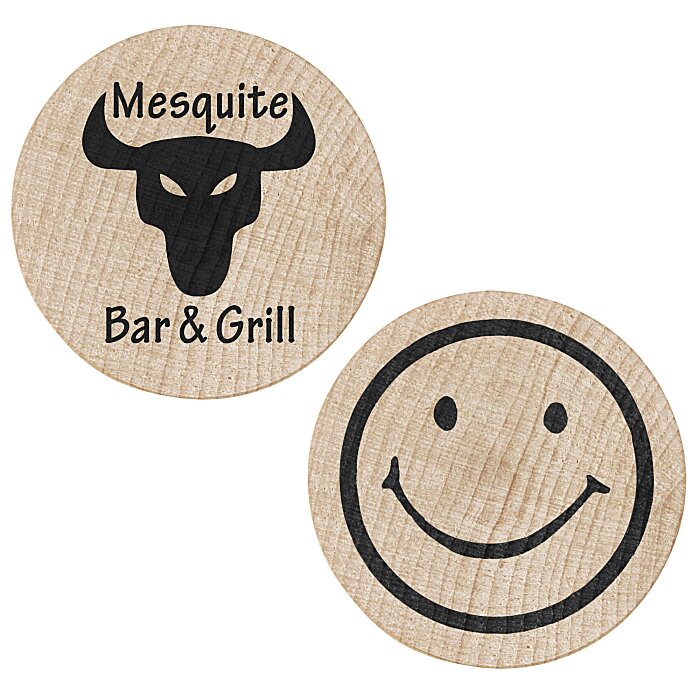 Custom Wooden Nickel - Smiley Face