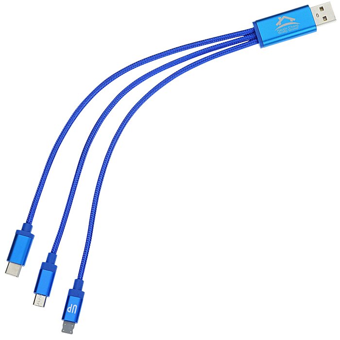 Custom 3-in-1 Metallic Charging Cable