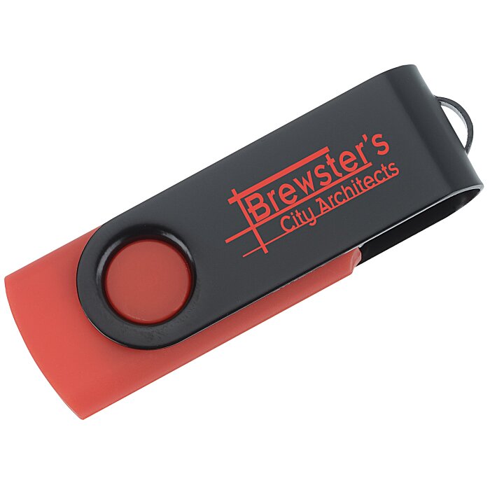 Custom Swivel USB-C Drive - Black - 8GB