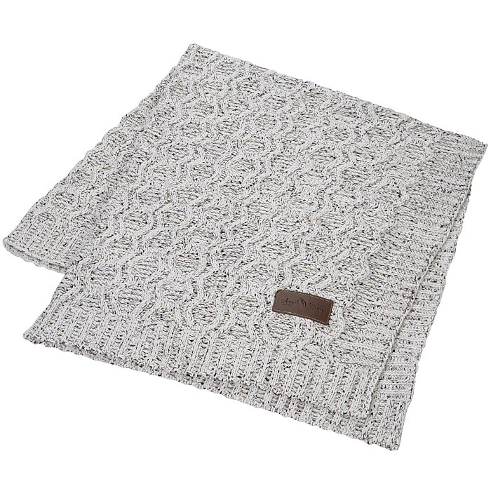 Custom Vanilla Heather Cable Knit Chenille Throw