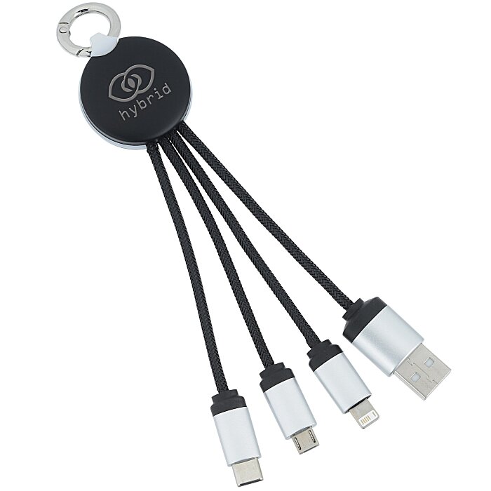 Custom SCX Stellar Light-Up Logo Charging Cable - Round
