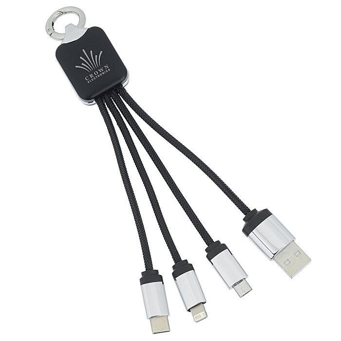 Custom SCX Stellar Light-Up Logo Charging Cable - Rectangle