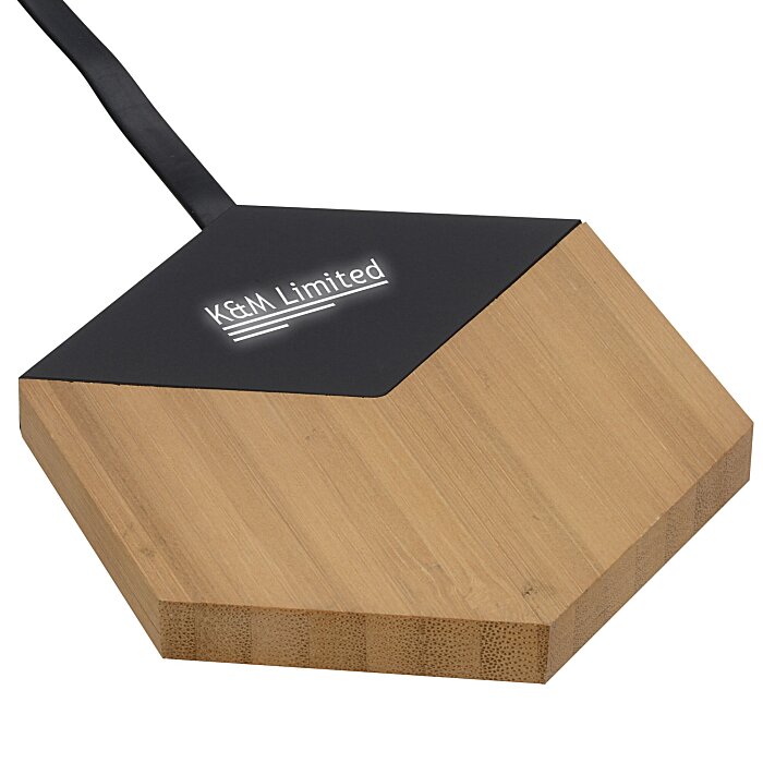 Custom SCX Bamboo Light-Up Logo Hexa Wireless Charger