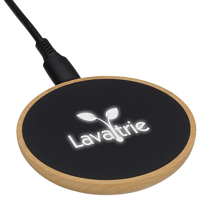 Custom SCX Maple Wood Light-Up Logo Wireless Charger