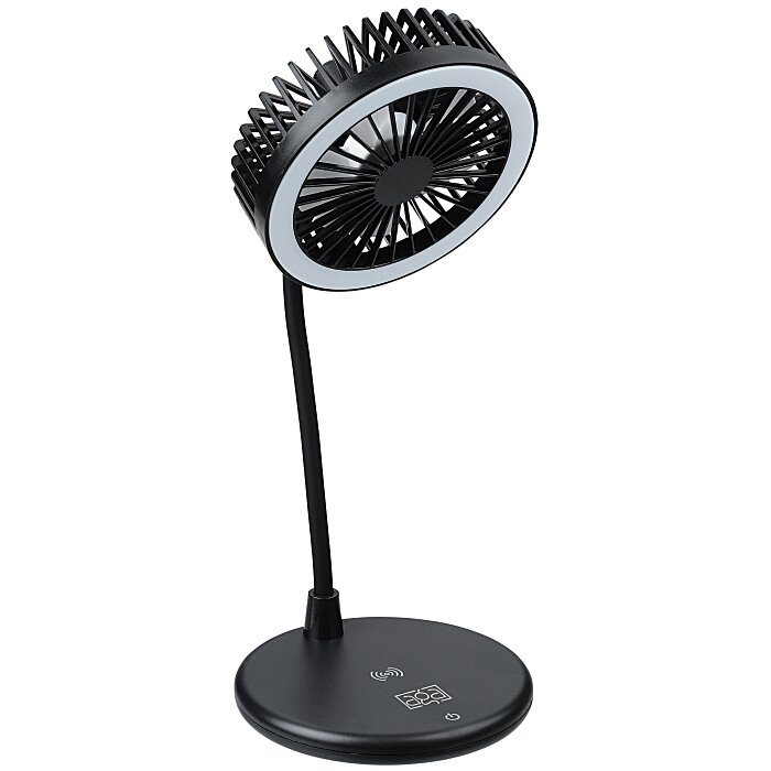 Custom Wireless Charger Desktop Fan with Ring Light