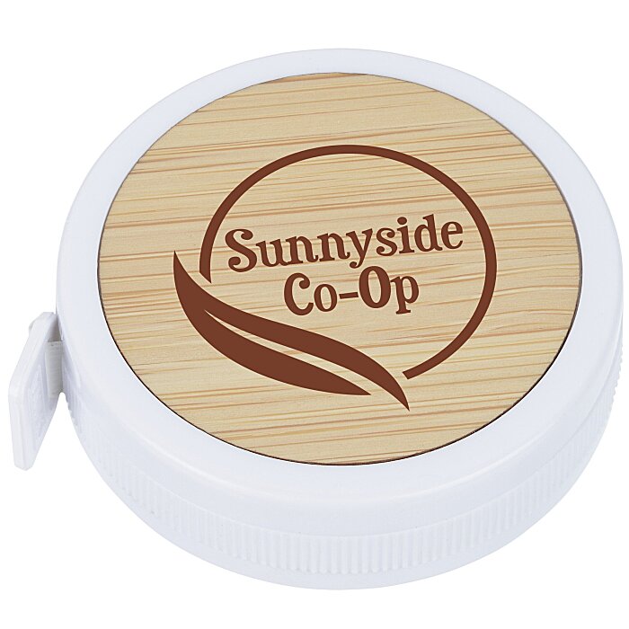 Custom Round Bamboo Accent Tape Measure