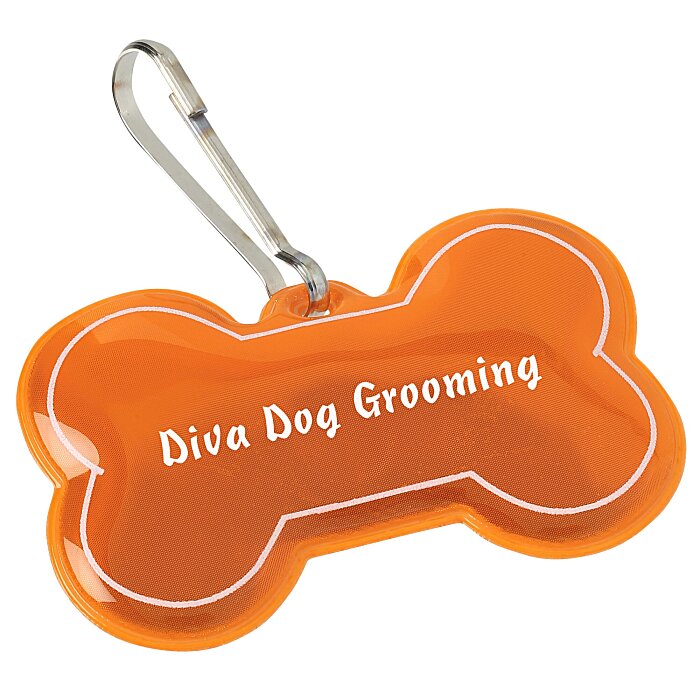 Custom Reflective Pet Collar Tag - Dog Bone