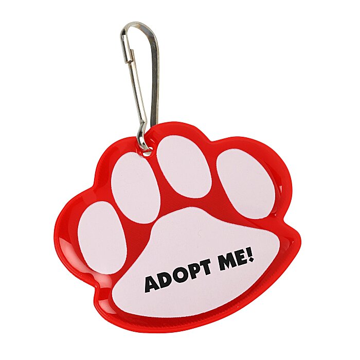 Custom Reflective Pet Collar Tag - Paw Print