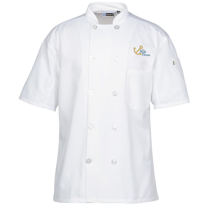 Custom Ten Button Short Sleeve Chef Coat with Mesh Back