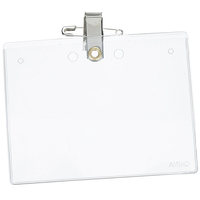 Custom Vinyl Badge Holder with Pin & Bulldog Clip