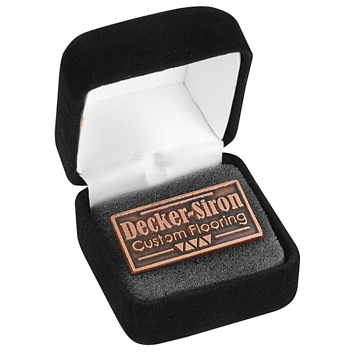 Custom Econo Lapel Pin - Rectangle - Gift Box