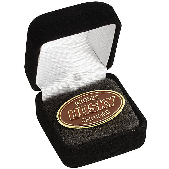 Custom Classic Die Cast Lapel Pin - Oval - Gift Box