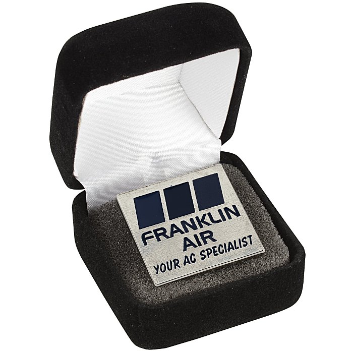 Custom Classic Die Cast Lapel Pin - Square - Gift Box